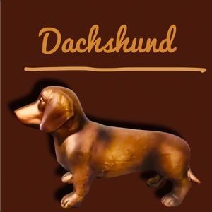 Bronze Glazed Ceramic Dachshund Figurine KN-3